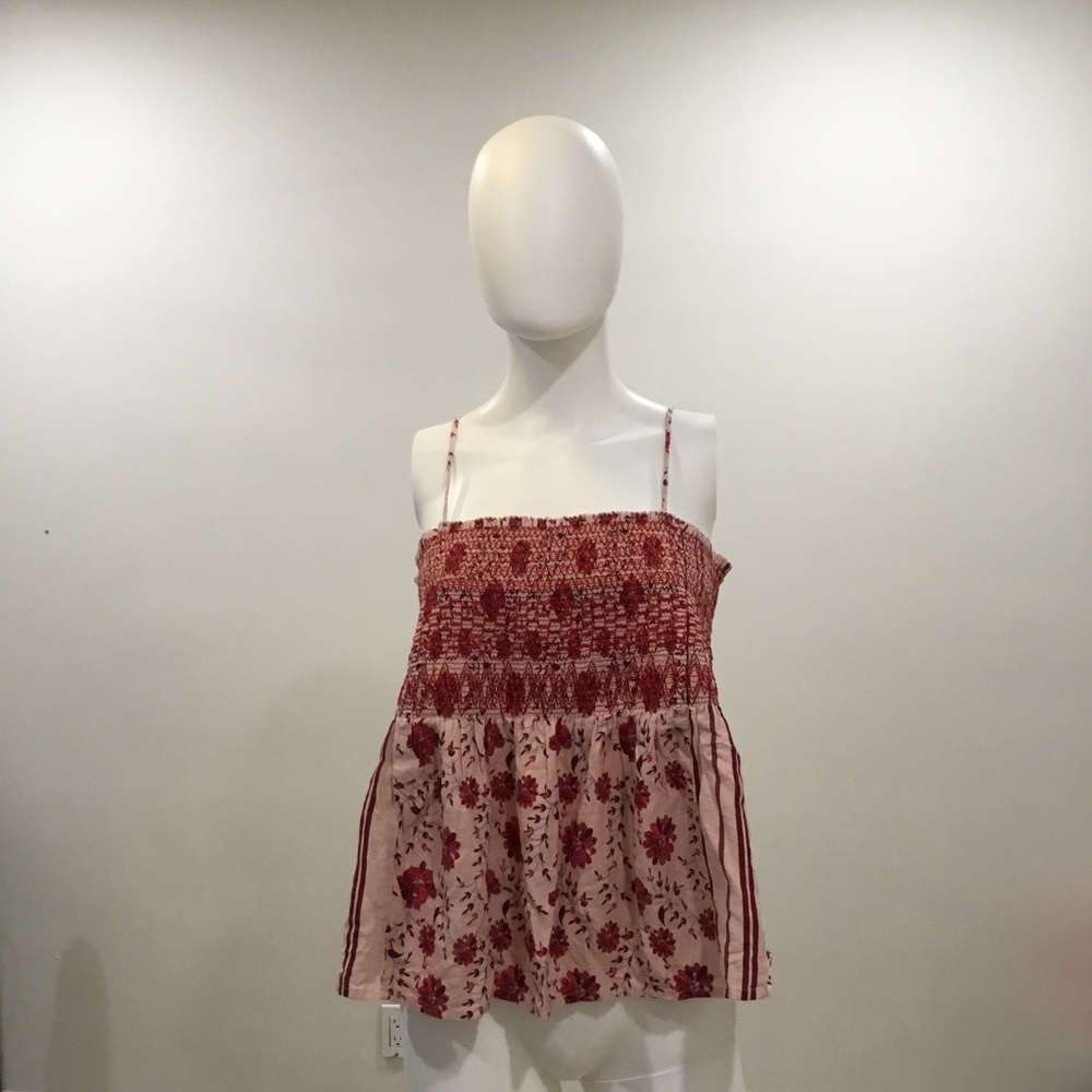 Lucky Brand Top - Size Large Floral Pink Red